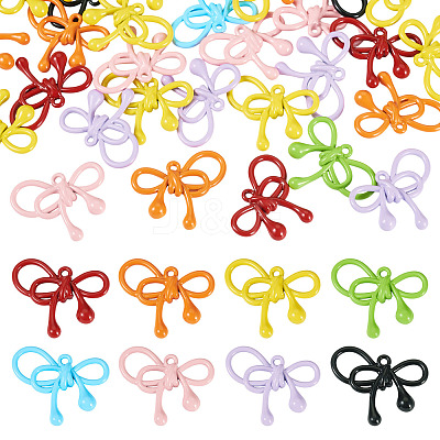 30Pcs Spray Paint Alloy Pendants FIND-TA0006-82-1