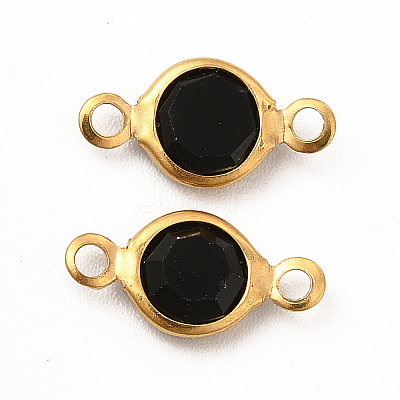 Ion Plating(IP) 304 Stainless Steel with Glass Connector Charms LS-STAS-G305-08G-08-1