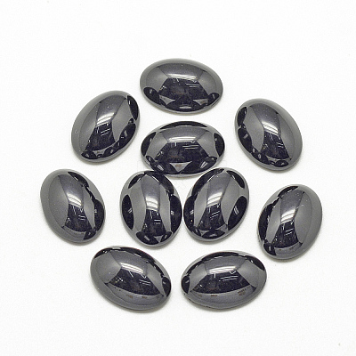Natural Black Stone Cabochons X-G-R415-14x10-46-1