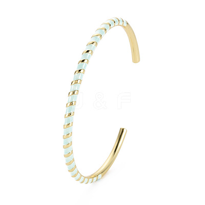 Twisted Brass Enamel Cuff Bangle BJEW-T020-02H-NF-1