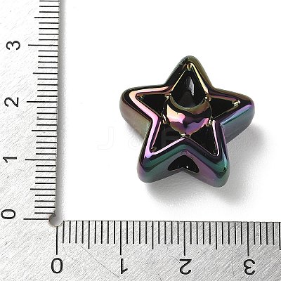 UV Plating Opaque Acrylic European Beads AC-CBA6658-04-1