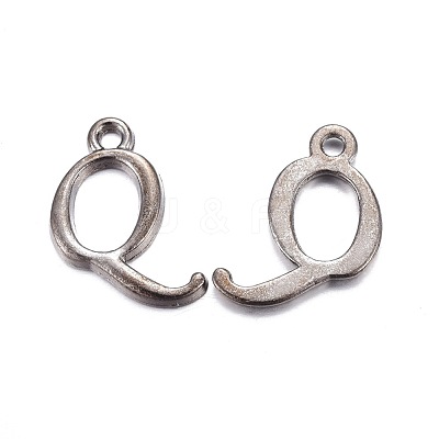 Gunmetal Plated Alloy Letter Pendants PALLOY-J718-01B-Q-1