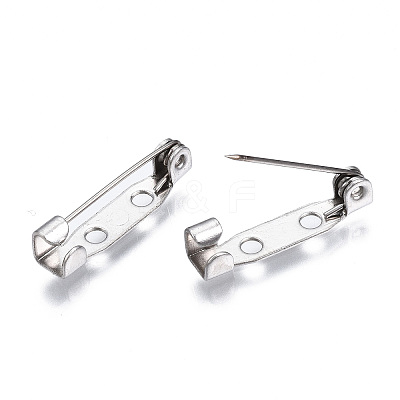 Tarnish Resistant 201 Stainless Steel Brooch Pin Back Safety Catch Bar Pins STAS-S117-021B-1