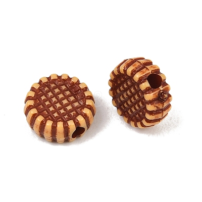 Opaque Acrylic Imitation Wood Beads AC-CBAB80E-01B-1