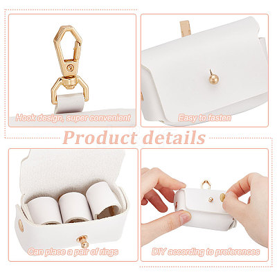 Imitation Leather Wedding Ring Storage Case with Alloy Clasps and PVC Stickers for Pet AJEW-FG0004-27A-1