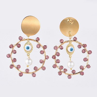 Dangle Stud Earrings EJEW-JE03683-02-1