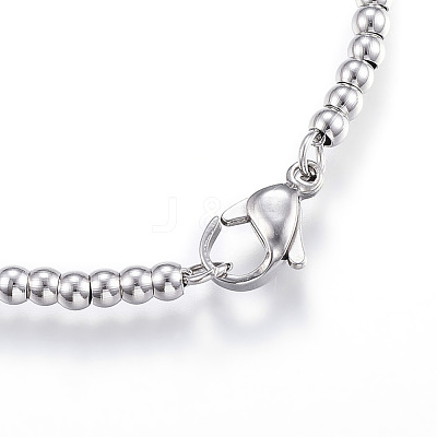 Tarnish Resistant 304 Stainless Steel Ball Chain Bracelets STAS-J023-10P-1