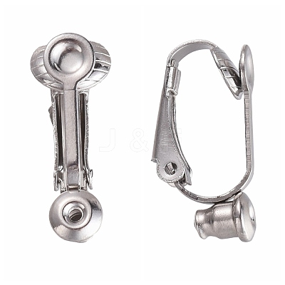 Tarnish Resistant 304 Stainless Steel Clip-on Earring Converters Findings STAS-O110-20P-1