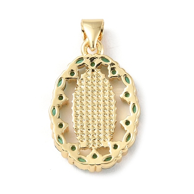 Brass Micro Pave Cubic Zirconia Pendants KK-P233-05G-01-1