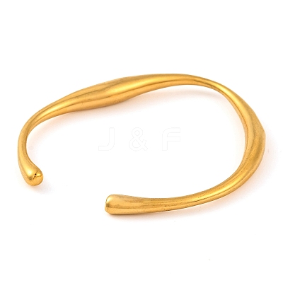304 Stainless Steel Open Cuff Bangles for Women BJEW-G711-02G-1