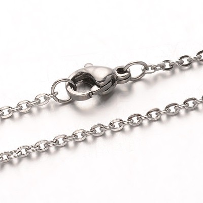 Non-Tarnish 304 Stainless Steel Cable Chain Necklaces NJEW-M124-02P-01-1