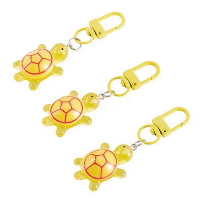 3Pcs Resin Tortoise Pendant Decorations HJEW-TA0001-39A-1