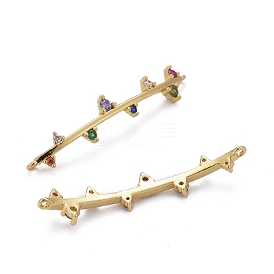 Brass Micro Pave Colorful Cubic Zirconia Links Connectors ZIRC-Z011-20G-1