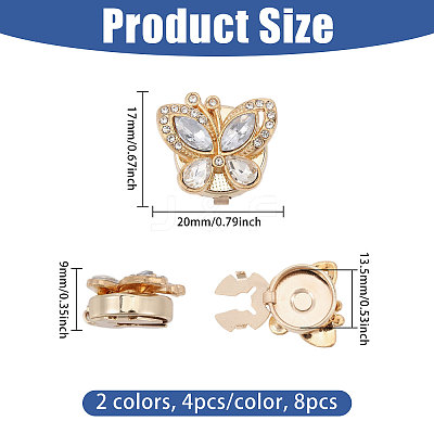 8Pcs 2 Colors Zinc Alloy Cufflinks BUTT-GL0001-03-1