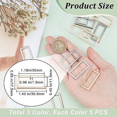 15Pcs 3 Colors Alloy Buckles DIY-GF0006-13C-1