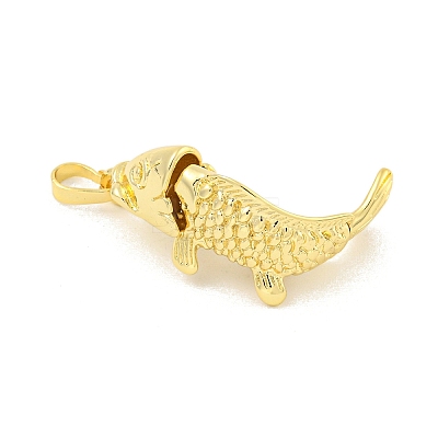 Rack Plating Fish Brass Pendants KK-K341-67G-1