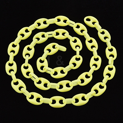 Handmade Opaque Acrylic Coffee Bean Chains CHAC-ZX0001-01I-1