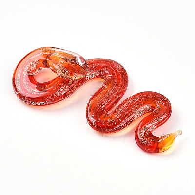 Handmade Gold Sand Lampwork Big Pendants LS-LAMP-T023-11-1