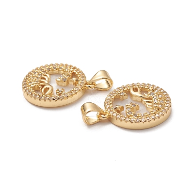 Rack Plating Brass Shell Pendants KK-D087-25G-08-1