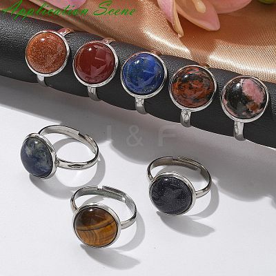 Tarnish Resistant 304 Stainless Steel Pad Ring Settings STAS-G173-19P-14mm-1