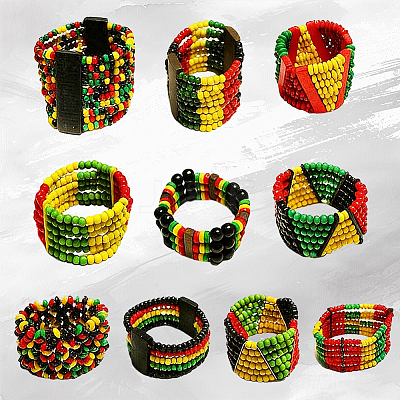 1000Pcs 4 Colors Dyed Natural Wood Beads COCO-SP0002-03-1