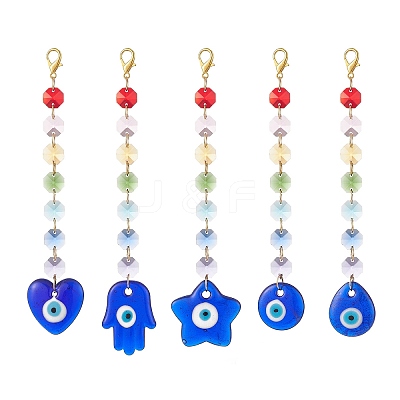 Handmade Evil Eye Lampwork Pendants Decorations HJEW-JM00871-1