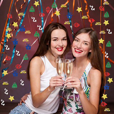 300Pcs 6 Styles Glitter Powder Paper Confetti DIY-WH20165-003-1