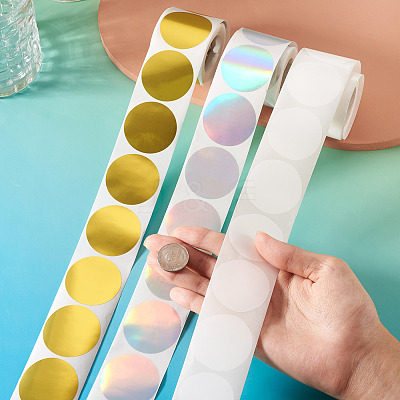 3 Rolls 3 Styles Vinyl Plastic Printable Holographic Stickers OFST-TA0001-10D-1