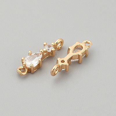Brass Micro Pave Cubic Zirconia Pendants KK-TAC0010-04G-01-1