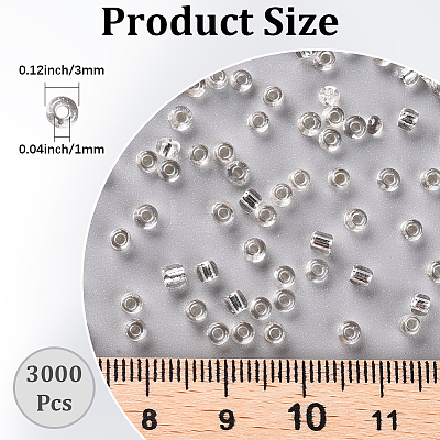 3000Pcs Glass Seed Beads SEED-PA0001-29B-05-1