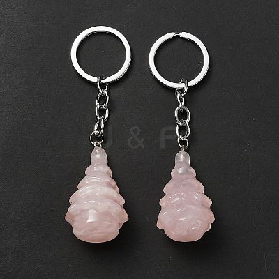 Natural Rose Quartz Keychain G-G997-D06-1