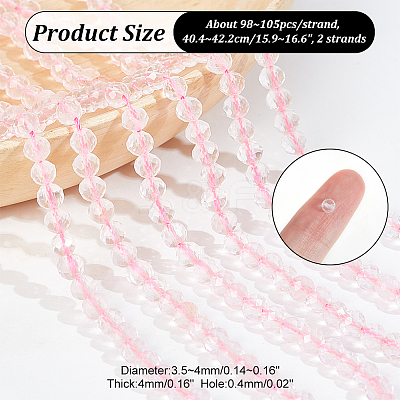 2 Strands Natural Rose Quartz Beads Strands G-NB0004-98-1