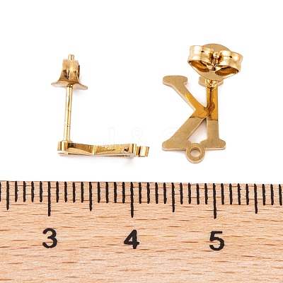 Ion Plating(IP) 304 Stainless Steel Stud Earrings FIND-Q103-01K-G-1