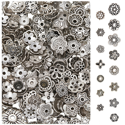 2 Sets Tibetan Style Alloy Bead Caps FIND-SC0019-65AS-1