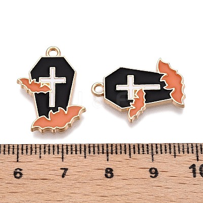 Halloween Theme Rack Plating Alloy Enamel Pendants ENAM-N056-357B-1