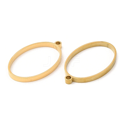 304 Stainless Steel Open Back Bezel Oval Pendants STAS-Z040-05G-1