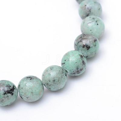 Natural Sesame Jasper/Kiwi Jasper Bead Strands G-R345-8mm-12-1