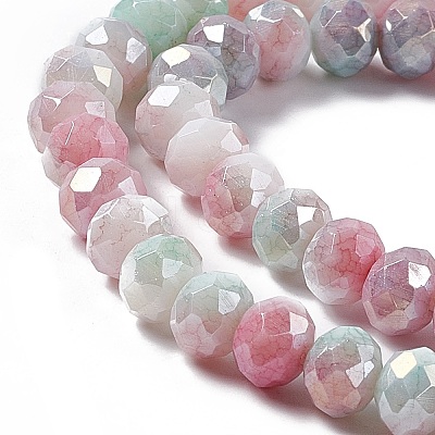 Ombre Effect Dyed Glass Beads Strands X-GLAA-C023-02C-1