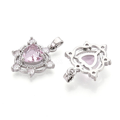 Brass Micro Pave Cubic Zirconia Pendants KK-N264-07P-1