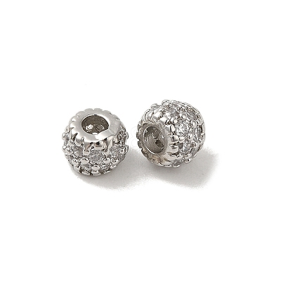 Rack Plating Brass Micro Pave Cubic Zirconia Beads KK-S366-16P-02-1