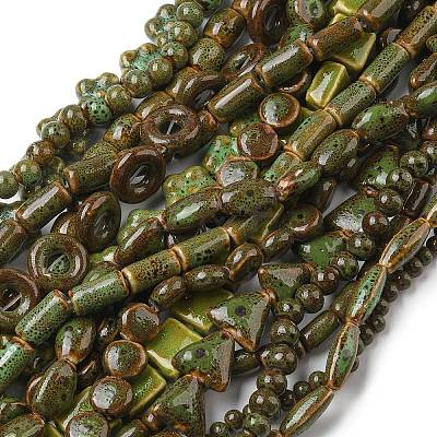 Handmade Porcelain Beads Strands PORC-B002-19A-1