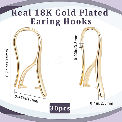 30Pcs Brass Dangle Earring Findings KK-BBC0008-54-1