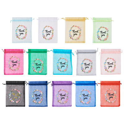 28Pcs 14 Colors Organza Drawstring Bags OP-TA0001-12A-1