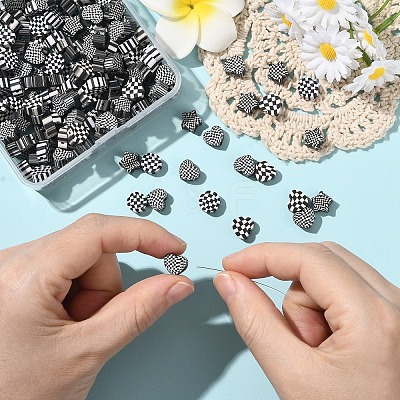 200Pcs 4 Styles Handmade Polymer Clay Bead CLAY-YW0002-47-1