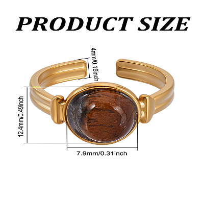 1Pc 304 Stainless Steel Cuff Rings RJEW-LP0002-19-1
