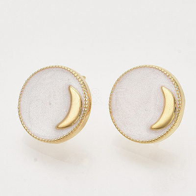 Brass Stud Earring Findings LS-X-KK-N216-37G-03-NF-1