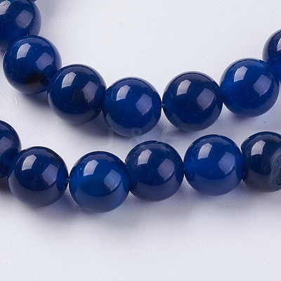 Natural Agate Beads Strands X-G-G583-8mm-12-1