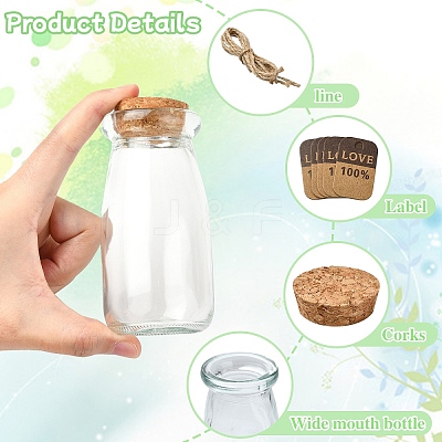 12Pcs 2 Styles Glass Bottle CON-YW0001-63-1