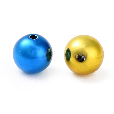 UV Plating Rainbow Iridescent Acrylic Beads X-OACR-F009-02-1