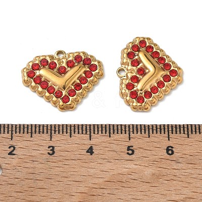 304 Stainless Steel Rhinestone Pendants RB-CBA7A56-01B-G-1